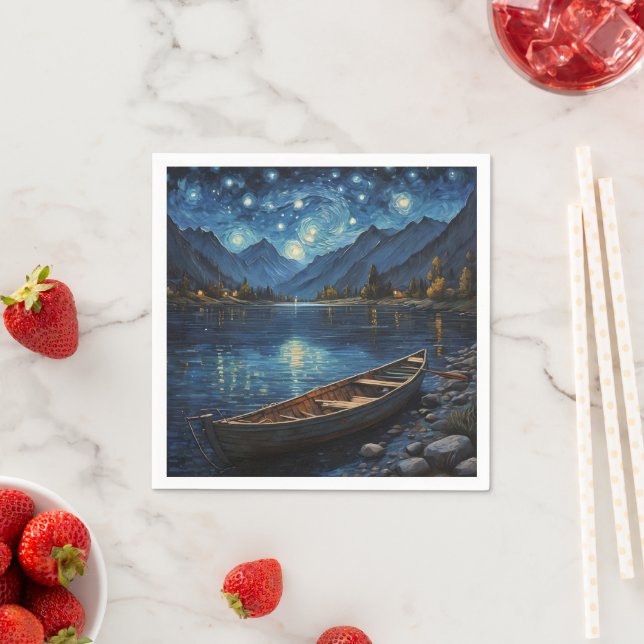 "Starlit Drift: Fishing Under the Cosmos Napkin (Insitu)