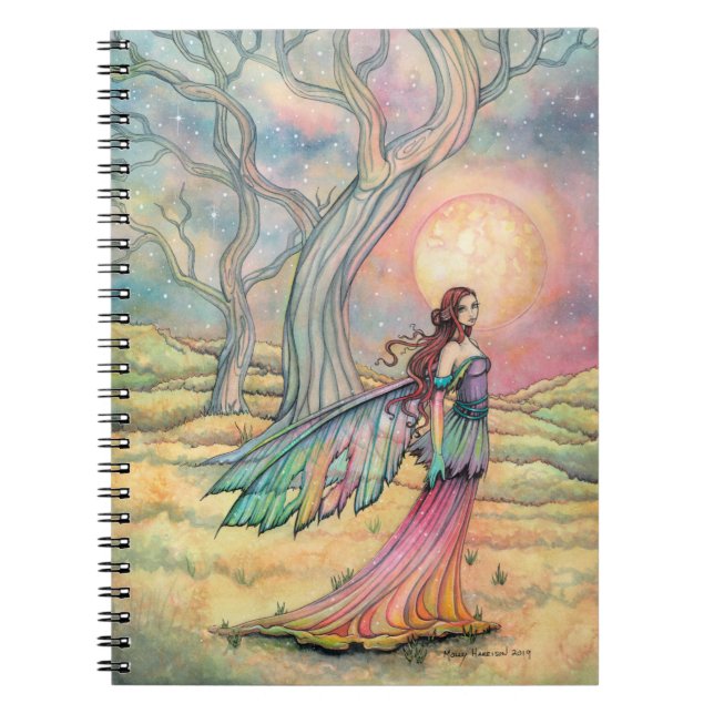 Starlit Dusk Fairy Fantasy Art Illustration Notebook (Front)