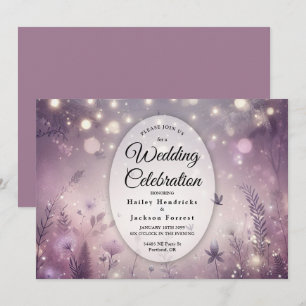 Starlit Enchantment in Bloom Wedding Invitation