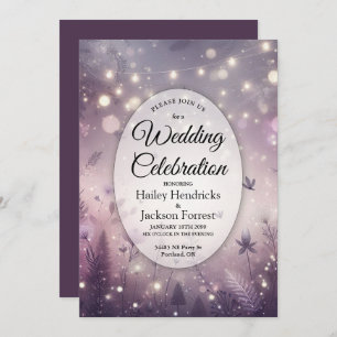 Starlit Enchantment in Bloom Wedding Invitation