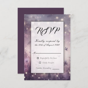 Starlit Enchantment in Bloom Wedding RSVP Card