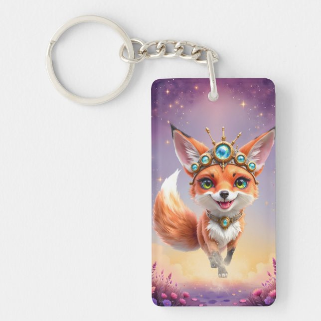 Starlit Fox of the Moonlit Meadows.  Keychain (Front)