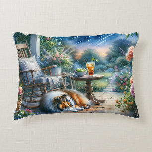 Starlit Garden Porch Sheltie Dream Accent Pillow