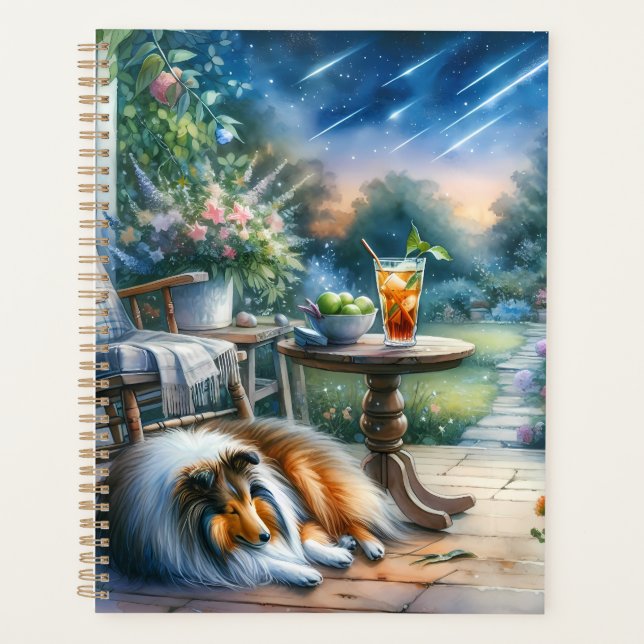Starlit Garden Porch Sheltie Dream Planner (Front)