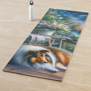 Starlit Garden Porch Sheltie Dream Yoga Mat
