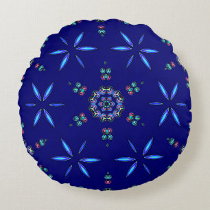 Starlit Kaleidoscope Round Pillow