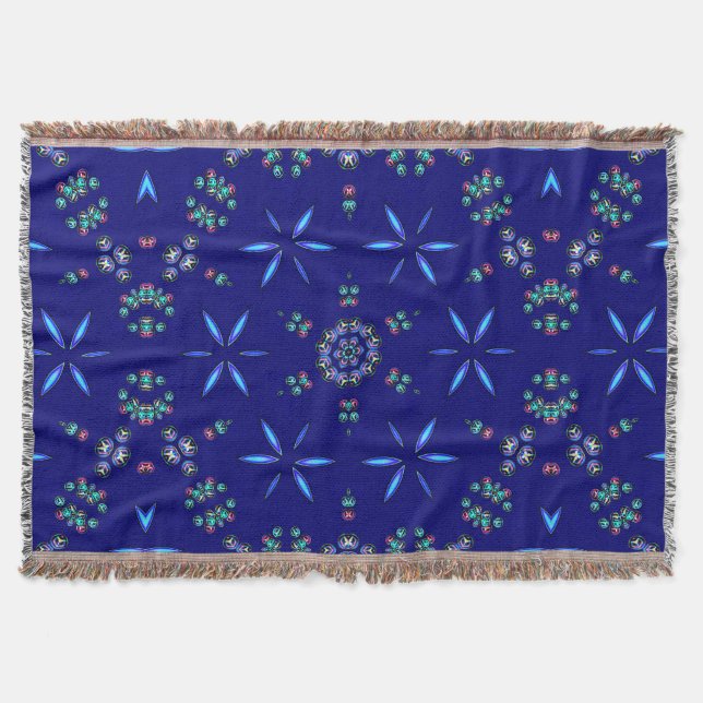 Starlit Kaleidoscope Throw Blanket (Front)
