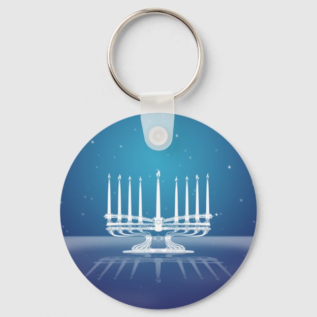 Starlit Menorah II Keychain (Front)