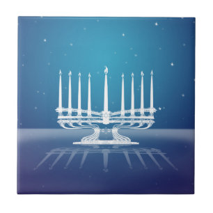 Starlit Menorah II Tile
