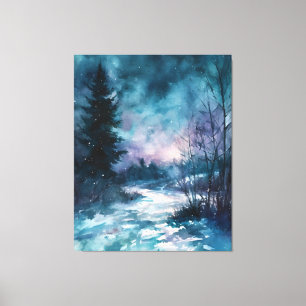 Starlit Path Through the Frost Canvas Print