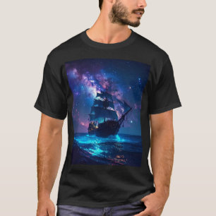 Starlit Voyage – Sailing Through a Cosmic Sea T-Shirt