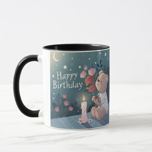 Starlit Wishes – A Chiaroscuro Birthday Dream Mug (Left)