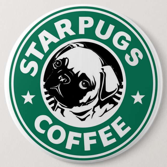Starpugs Coffee 6 Inch Round Button (Front)