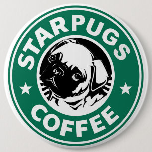 Starpugs Coffee 6 Inch Round Button