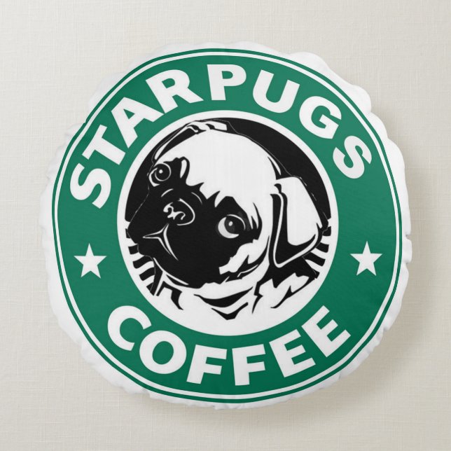 Starpugs Coffee Round Pillow (Front)