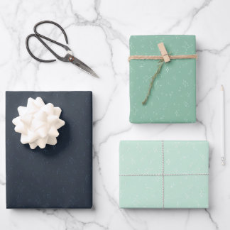 starred festive marine blue, turquoise, pastel blu wrapping paper sheet