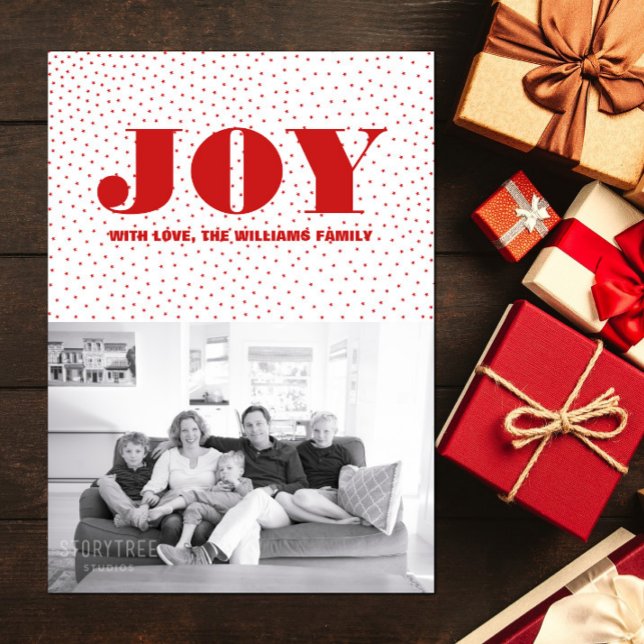 Starred Joy Holiday Photo Card | Red (Starred Joy Holiday Photo Card - Red)