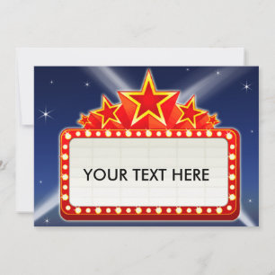 Starred Movie Marquee Custom Blank Back