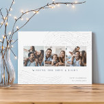 Starred Tidings | 3 Photo Collage Hanukkah Card<br><div class="desc">Send Hanukkah greetings in chic style with these elegant and modern photo collage cards featuring three square photos aligned side by side and adorned with line-drawn embellishments at the top and bottom. "Wishing You Love and Light" appears beneath in modern lettering, with your "Happy Hanukkah" and your family name at...</div>