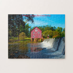 Starr's mill Georgia. Christmas Greetings Jigsaw Puzzle