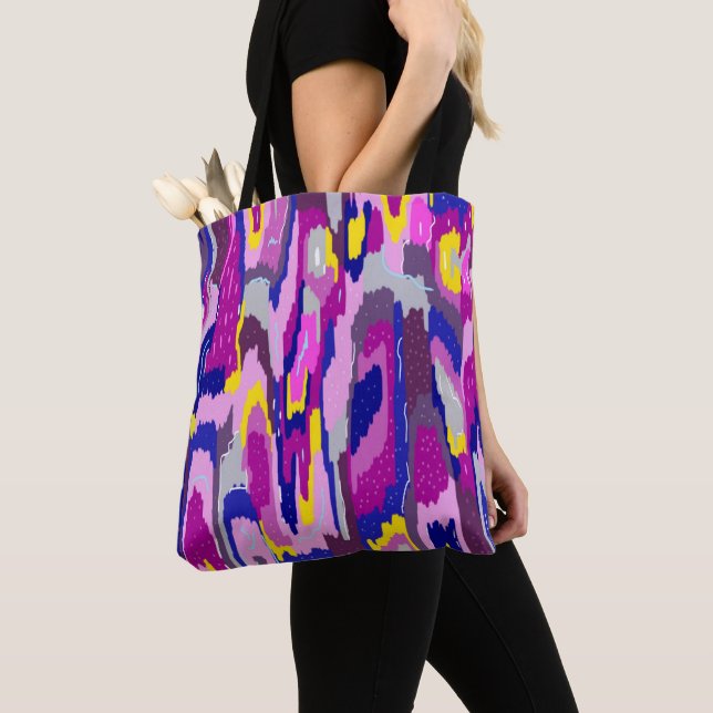 Starry Abstract in Purples and Blues  Tote Bag (Close Up)