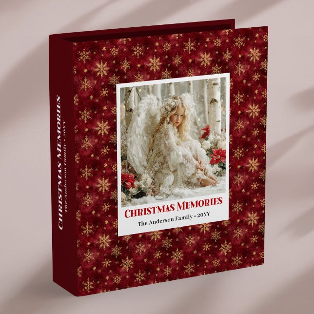 Starry Angel Christmas Red Poinsettia memory album Binder (Starry Angel Christmas Red Poinsettia memory album)