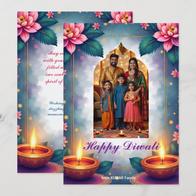 Starry Arch Diwali Greeting Card (Front/Back)