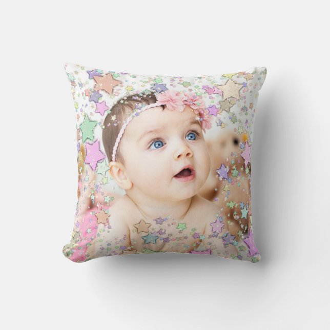 Starry Baby Photo Personalized Pillow (Front)