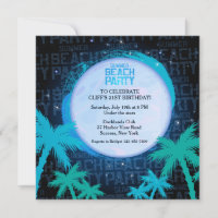 Starry Beach Party Invitation