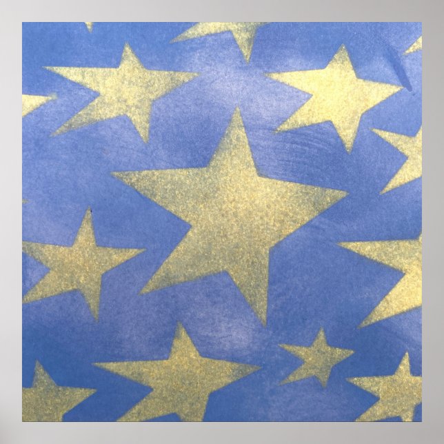 Starry Blue and Gold Poster (Front)