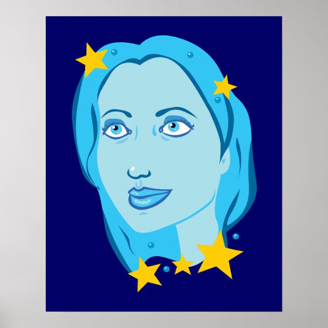 Starry Blue Girl Poster (Front)