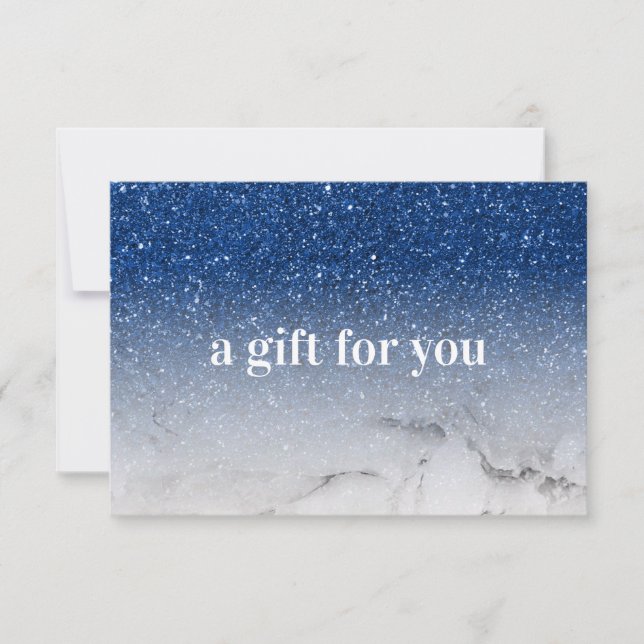 Starry Blue Glitter Ombre Marble Salon Boutique (Front)