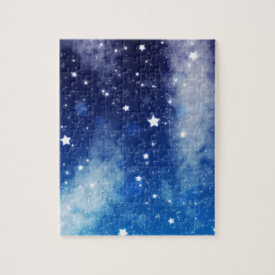 Starry Blue Night Sky Jigsaw Puzzle