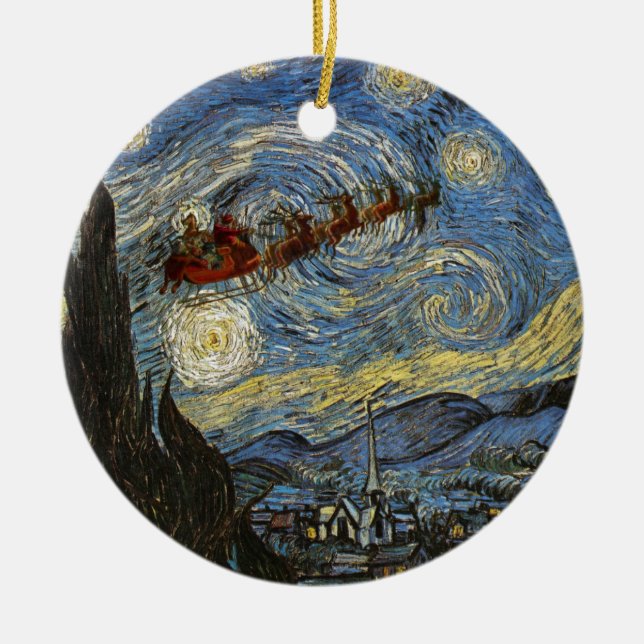 Starry Christmas Night Ornament (Front)