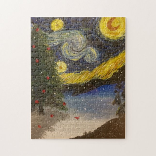 Starry Christmas Night Puzzle (Vertical)