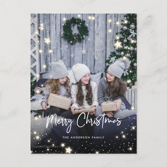 Starry Christmas Photo Postcards (Front)