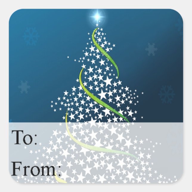 Starry Christmas Tree Gift Tag (Front)