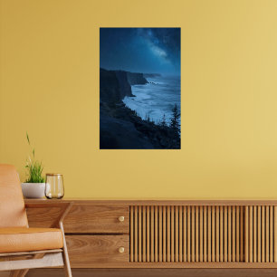 Starry Coastal Night – Serene Milky Way Ocean View Poster