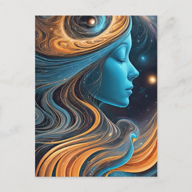 Starry Cosmic Venus Profile  Postcard (Front)