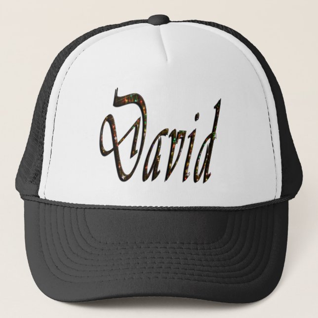 Starry Designed David Name, Trucker Hat (Front)