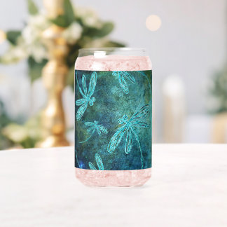 Starry Dragonfly Night Can Glass
