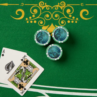 Starry Dragonfly Night Poker Chips
