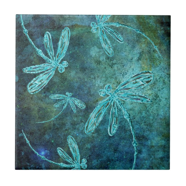 Starry Dragonfly Night Tile (Front)