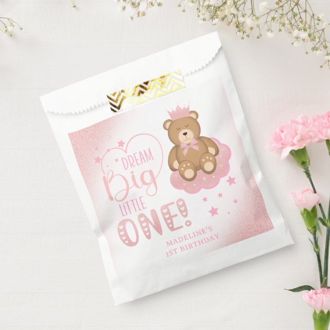 Starry Dream Big Little One Sleepy Bear Birthday Favour Bag (Sealed)