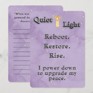 Starry Dusty Lavender and Candlelight Reset Quote  Card