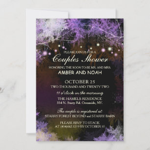 Starry Evening Forest Wedding Couples Shower Invitation