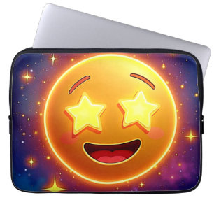 Starry-Eyed Emoji Joy Laptop Sleeve