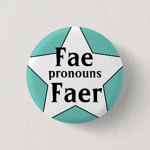 Starry Fae Faer Pronouns 1 Inch Round Button