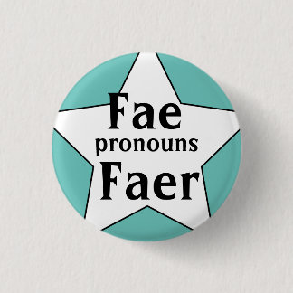 Starry Fae Faer Pronouns 1 Inch Round Button