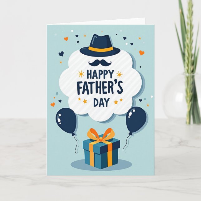 Starry Fathers Day Cloud Card (Front)